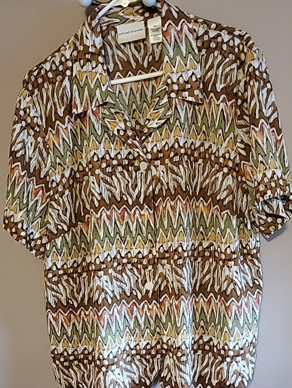 Button Down Print Blouse